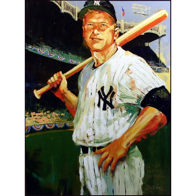 "Mickey Mantle Triple Crown" Original Limited Edition Giclee on Canvas Hand signed by the artist: Malcom Farley Image...