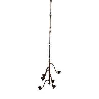 Vintage Brutalist Bronze Hanging Candleholder, 1970s For Sale