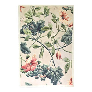 Vintage Fabric Painting & Fabric - Gouache 18*26 Original Art by Carrie Bergey - Green Cream Coral For Sale