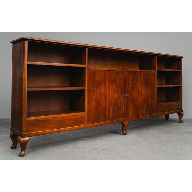 Large Early 20th Century Art Nouveau Bookcase in Walnut For Sale - Image 6 of 18
