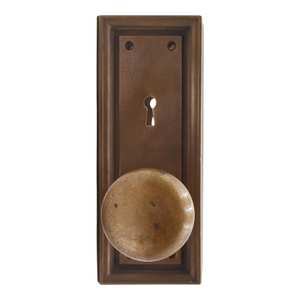 Vintage Corbin Brass Passage Door Knob & Plate Set