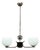 Art Deco Chrome and Opaline Glass Chandelier, Former Czechoslovakia, 1930s For Sale