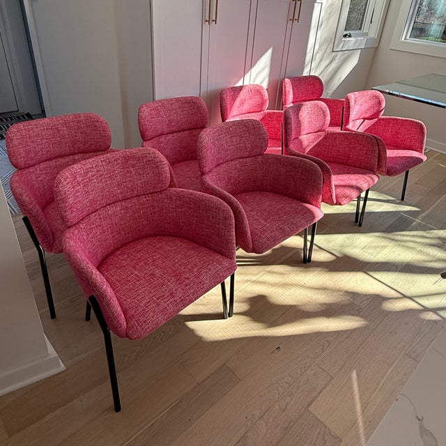 Set of 8 Cb2 Chairs With Upgraded Fabric For Sale - Image 11 of 15