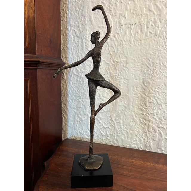 Vintage Modern Brutalist Bronze Ballerina For Sale - Image 4 of 7