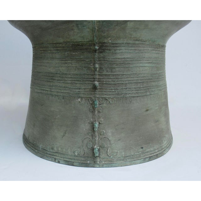 Antique Southeast Asian Bronze Rain Drum Side Table For Sale - Image 13 of 18