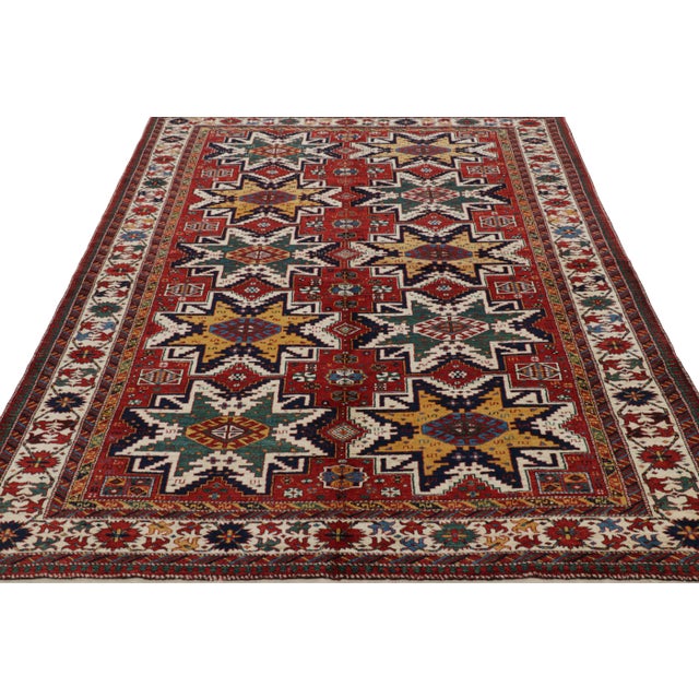 1950s Vintage Turkish Rug in Red With Medallions by Rug & Kilim For Sale - Image 5 of 8