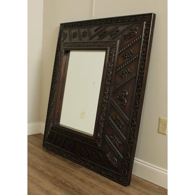 Renaissance Henredon Ralph Lauren Large Carved Wood Frame Mirror For Sale - Image 3 of 13