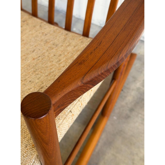 Tarm Stole In Style of Hans Wegner Teak High Back Rocking Armchair Danish Vintage 1960s For Sale - Image 4 of 13