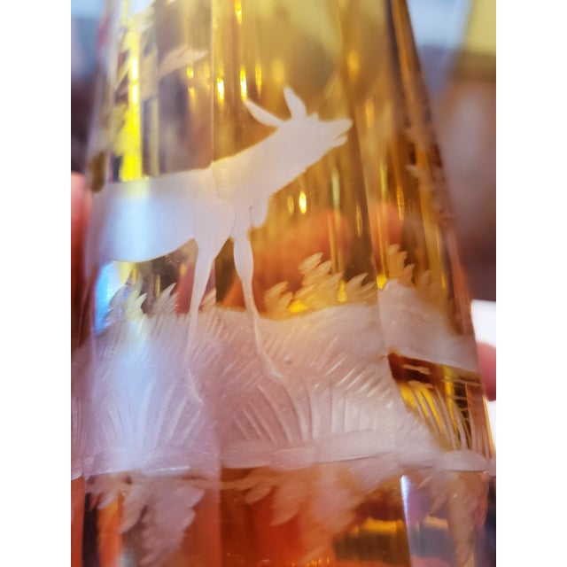 Antique Bohemian Glass Moser Deer Goblet For Sale - Image 10 of 12