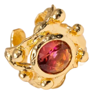 Sacred Flame Tourmaline Gold Ring, Size 8