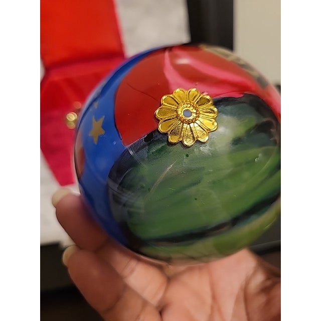 2000 - 2009 Pier 1 Imports Li Bien Glass Ornament Reverse Handpainted For Sale - Image 5 of 9