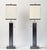 Mid-Century Modern 1980s Pair of Black and Chrome Table Lamps With Cream Rectangular Shades For Sale - Image 3 of 12