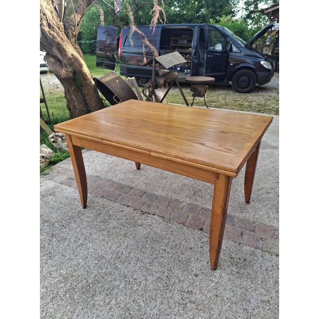 French Reconstruction Extendable Oak Table, 1950 For Sale - Image 16 of 17