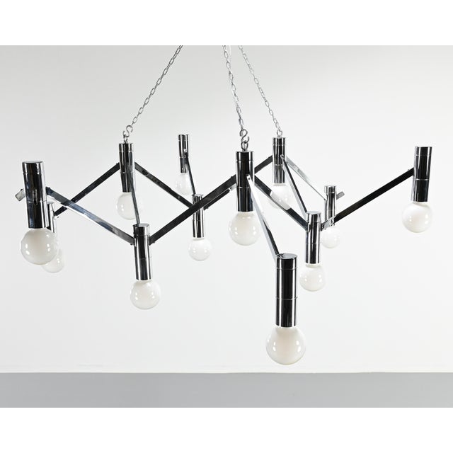 Metal Vintage Modular Chandelier, 1970 For Sale - Image 7 of 14