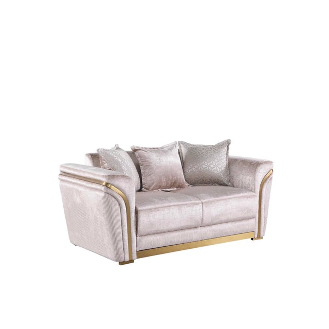 Contemporary Torino Luxe Champagne Sofa 3Pcs Set For Sale - Image 3 of 5