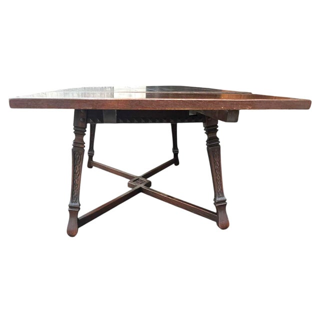 1950s Vintage Viking Oak Dining Table 60" With Pullout Leaves Extending to 96" - Circa 1950 Attributed to Romweber For Sale - Image 5 of 6