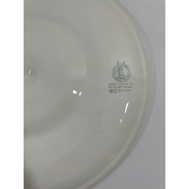 1950s French Orchies Moulin Des Loups Oyster Plates With Platter - Set of 7 For Sale - Image 6 of 17