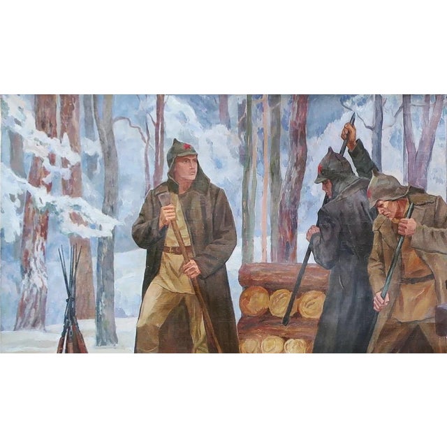 Realism Soviet Army Painting, Original Socialist Realism Art, Alexander Volnenko (1986) For Sale - Image 3 of 6