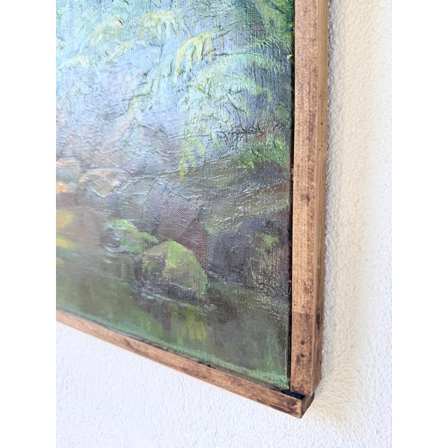 Jungle Forest Landscape, 1960s, Oil on Canvas For Sale - Image 11 of 18