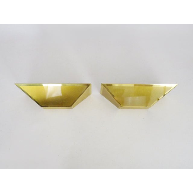 Vintage Gold Wall Sconces, 1980s, Set of 2 For Sale - Image 4 of 10