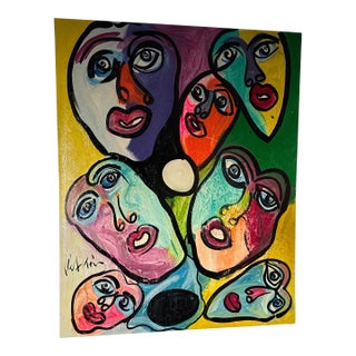 1970s Peter Keil Large Abstract Canvas Painting For Sale