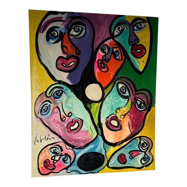 1970s Peter Keil Large Abstract Canvas Painting For Sale