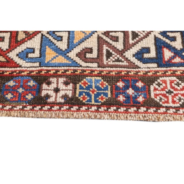 Olive Antique Shirvan Rug 4' x 9' For Sale - Image 8 of 12