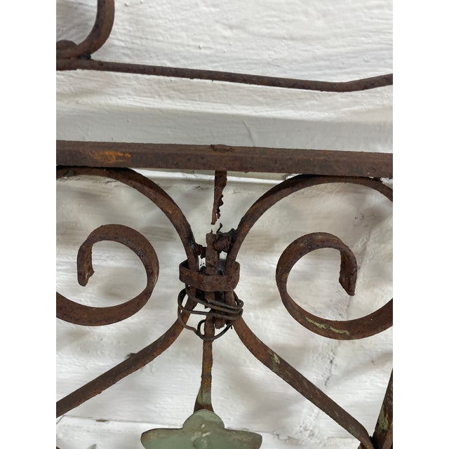 Burnt Umber Late 19th Century Hand Forged Rustic Wrought Iron Fence / Panel From New Orleans For Sale - Image 8 of 8