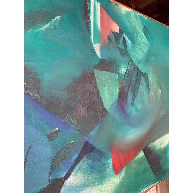 1960s American School Modern Expressionist Oil Painting on Canvas For Sale - Image 12 of 13