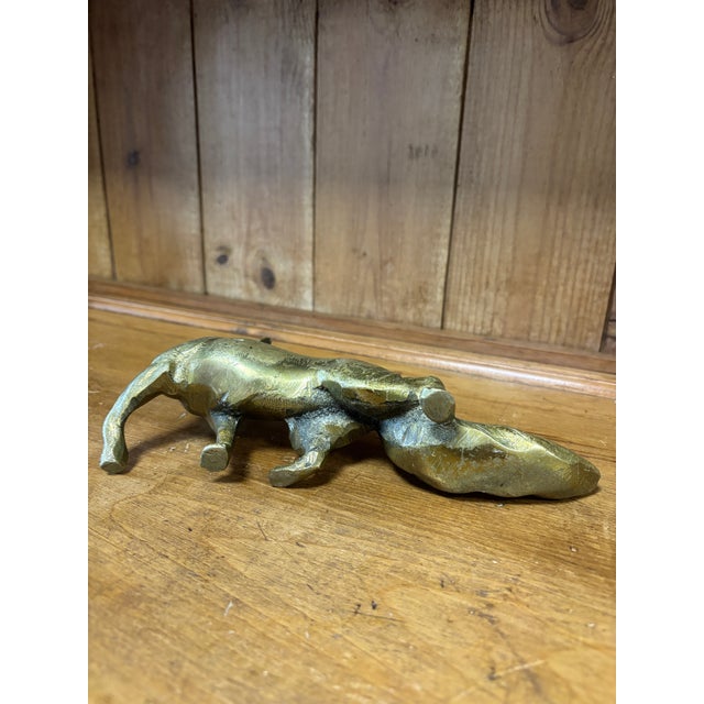 Early 20th Century Vintage English Brass Fox For Sale - Image 5 of 5