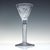 Technical A rare 18th-century air twist wine glass dating to c1750. It has a conical bowl engraved with a floral wreath...