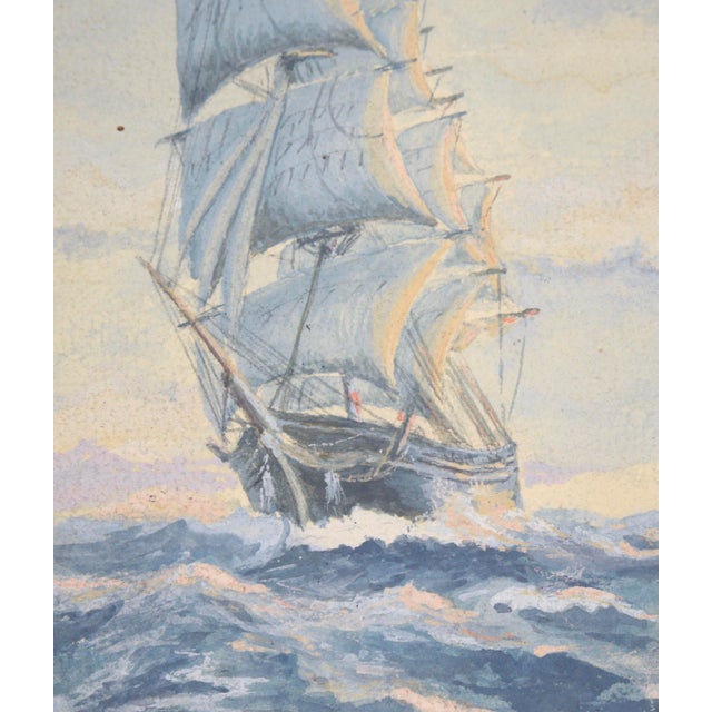 "Sovereign of the Seas" - Seascape With Sailing Ship by Victor Lind For Sale - Image 4 of 6