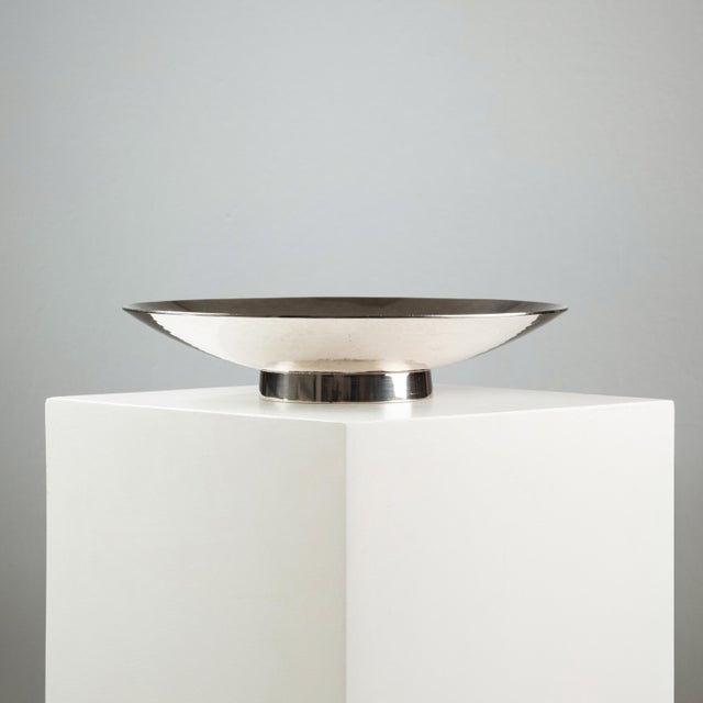 Hammered Silver-Plated Metal Bowl, 1950 For Sale - Image 6 of 6