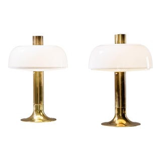 1970s Brass and Plexiglass Table Lamps in the Style of Anders Pehrson - a Pair For Sale