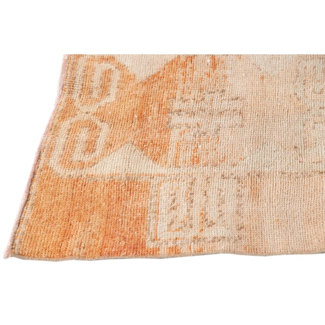 Mid 20th Century Mid 20th Century Vintage Turkish Handmade Beige Medallion Wool Runner For Sale - Image 5 of 13