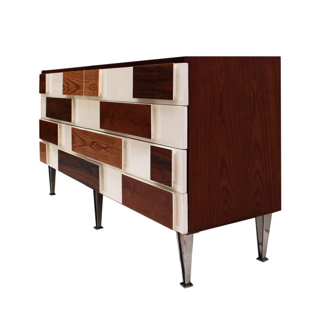 Italian Sideboard in Wood with Steel Legs, 1990 For Sale - Image 4 of 13