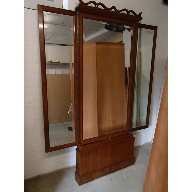 Large Triptych Wall Mirror in Wood with Polished Mirror, 1900s, in Good conditions. Designed 1890 to 1919