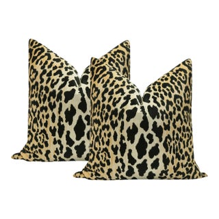 20" Leopard Velvet Pillows - a Pair For Sale