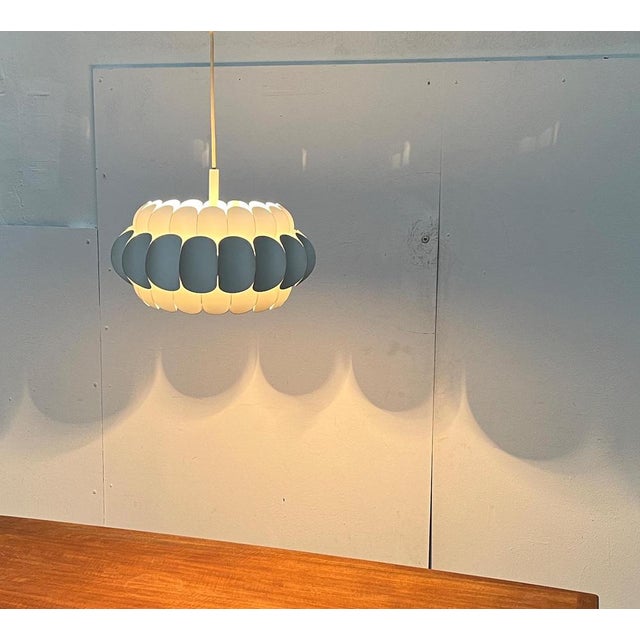 Mid-Century Swiss White Metal Pendant Lamp by H. Zender for Temde, 1960s For Sale - Image 14 of 18