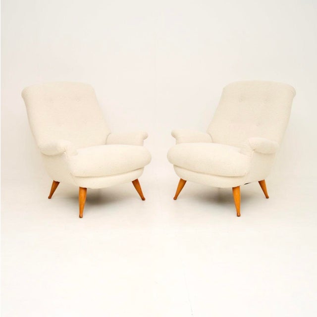 An absolutely stunning and extremely comfortable pair of vintage Danish armchairs by Berga Mobler. They were recently...