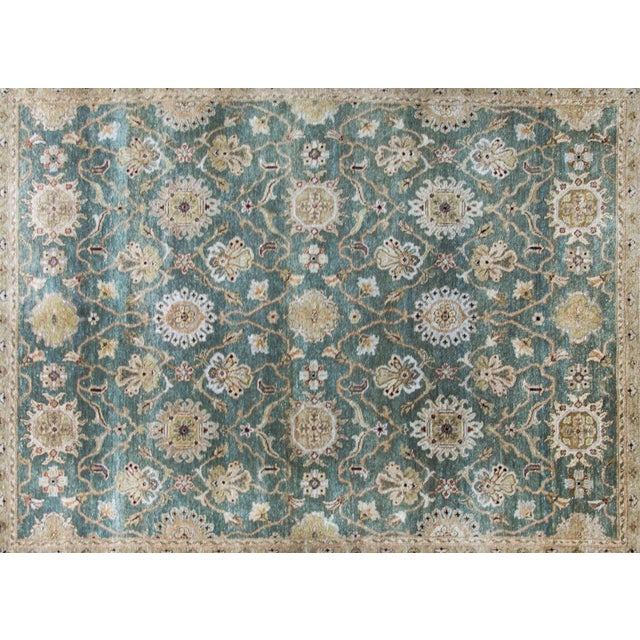 Teal Late 20th Century Indian Tabriz-Style Rug For Sale - Image 8 of 15