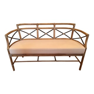 McGuire Bamboo Rattan Loveseat For Sale