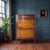 Late 19th century American tall chest of drawers executed in the Federal and Sheraton tradition. Constructed in dark-...
