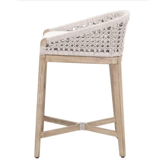 Transitional Essentials For Living Montecito Natural Gray Mahogany Counter Stool For Sale - Image 3 of 9