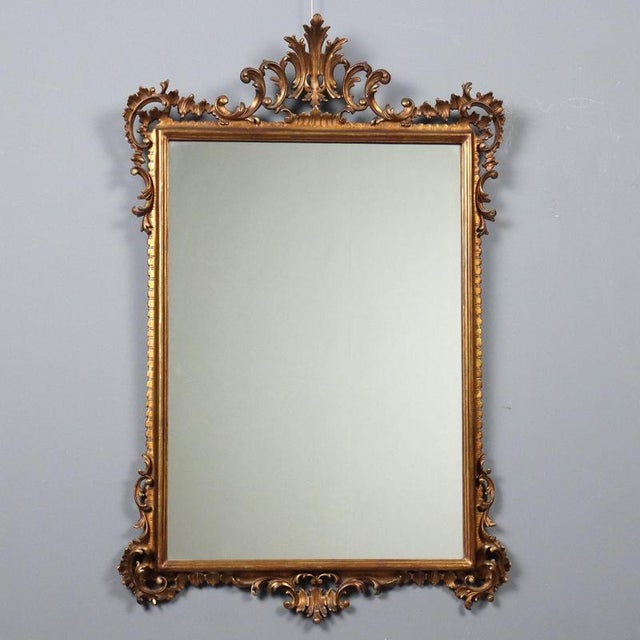 20th Century Mirror with Gilded and Carved Wooden Frame, Italy For Sale - Image 11 of 11