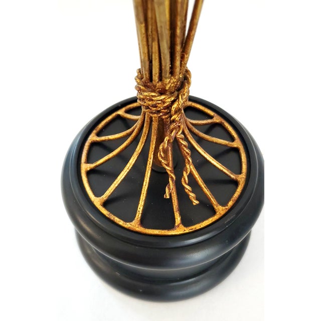 Lamp Restored Italian Tole & Gilt Wheat - 1960s For Sale - Image 11 of 14