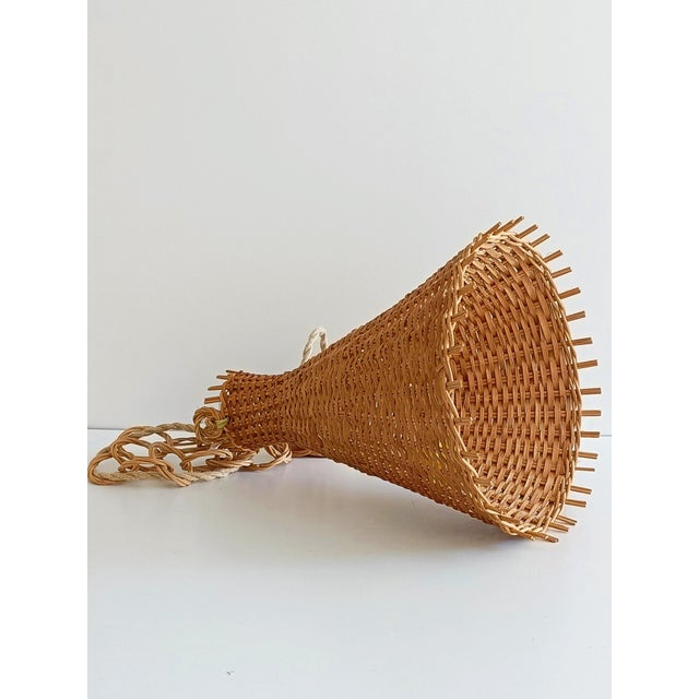 Mid-Century Wicker Pendant Lamp, 1950s For Sale - Image 10 of 12