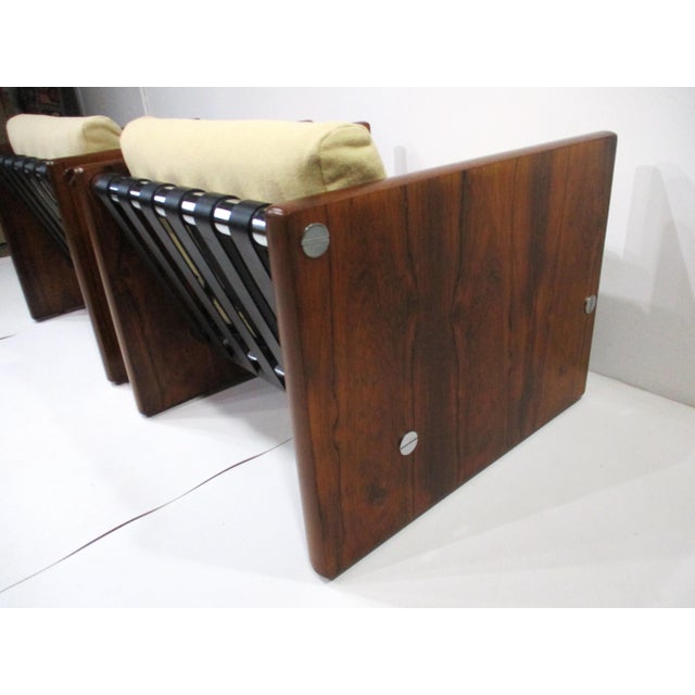 Wood Selg Rosewood and Leather Cube Club Chairs For Sale - Image 7 of 15