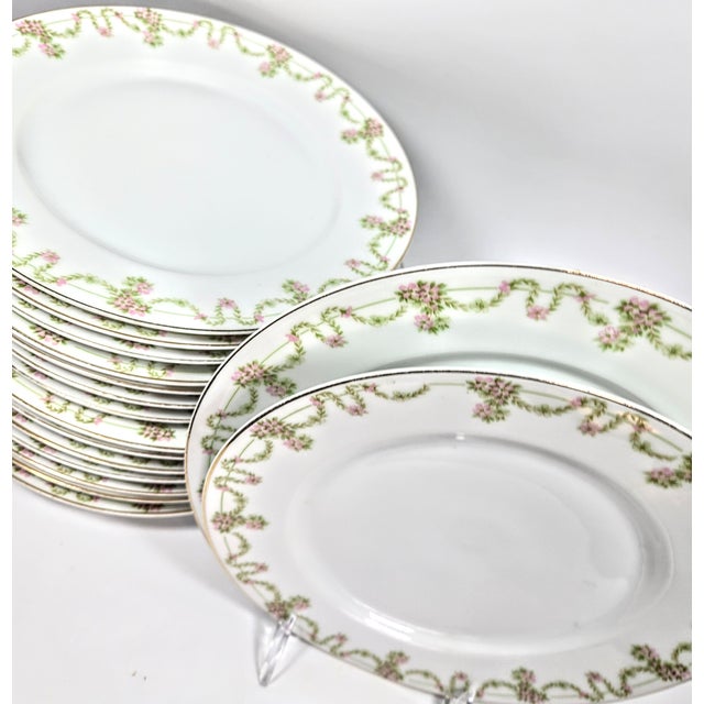 Farmhouse Ropes of Roses China- Set of Sixteen For Sale - Image 3 of 10