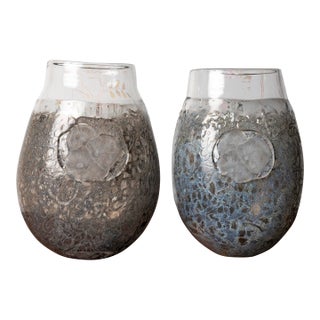 Set of 2 Kjell Engman Vases “Fossil” For Sale